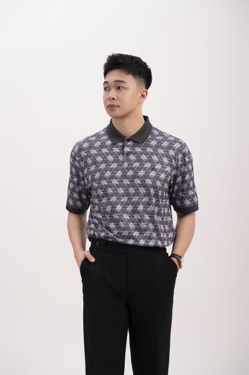 Áo Polo nam cao cấp HAAN Aesthetic Chất Liệu Bamboo Black Triangle -
