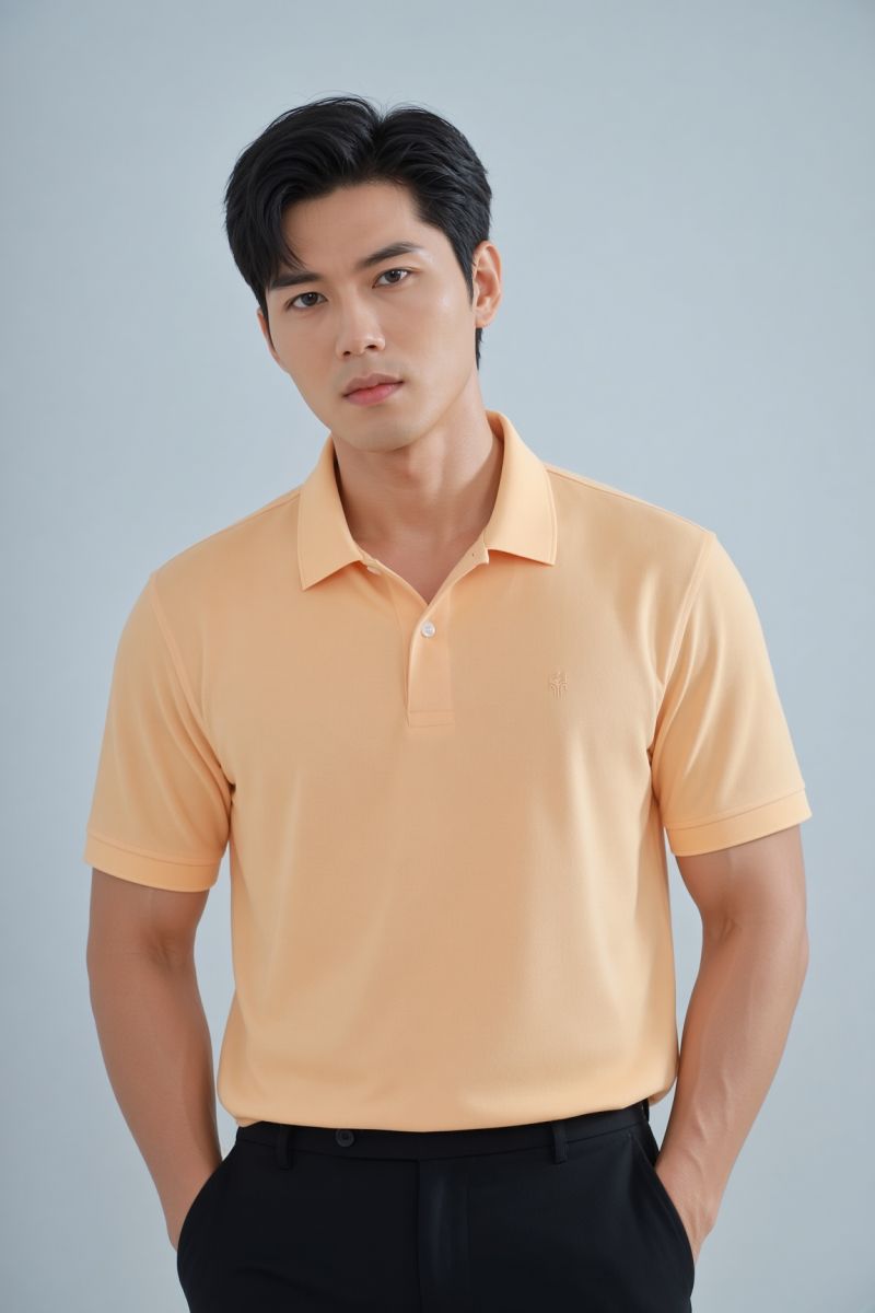 Áo Polo HAAN Aesthetic Chất Liệu Drytech Fuzy Peach -